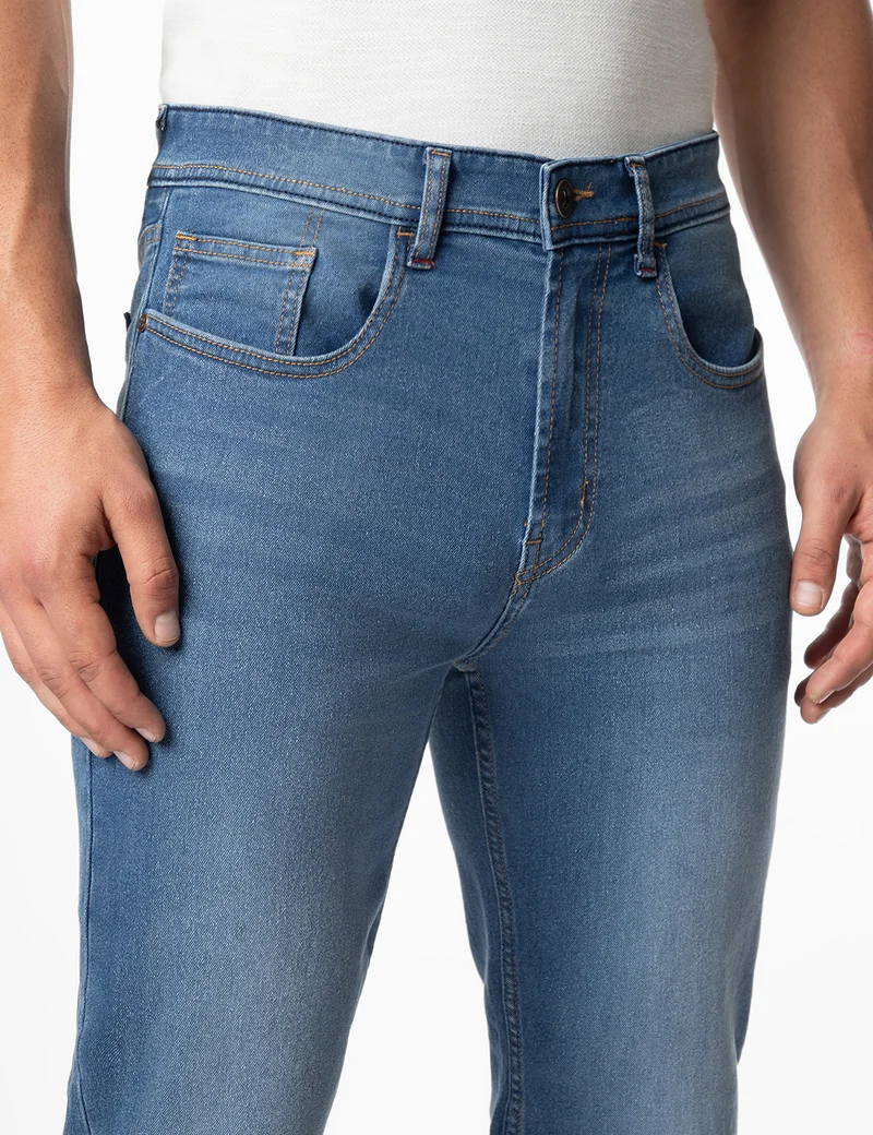 inkd INDIGO-Azure Nile Men's Regular Fit Jeans - Mid-Rise | Cotton Blend | Lightweight | Classic 5 Pocket Styling for Men | Best Price UAE